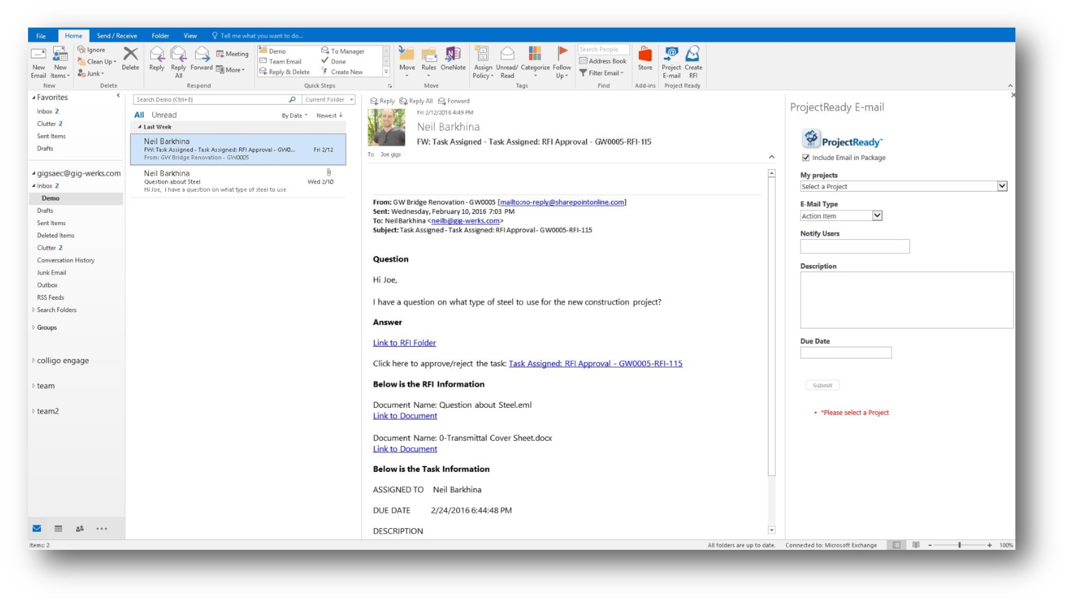 Microsoft-Outlook-integration-with-ProjectReady